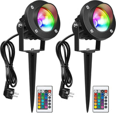 RGB LED Vrtna Svetilka s Talnim Klinom 2 Kosa