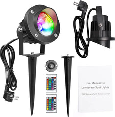 RGB LED Vrtna Svetilka s Talnim Klinom 2 Kosa