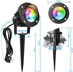 RGB LED Vrtna Svetilka s Talnim Klinom 2 Kosa