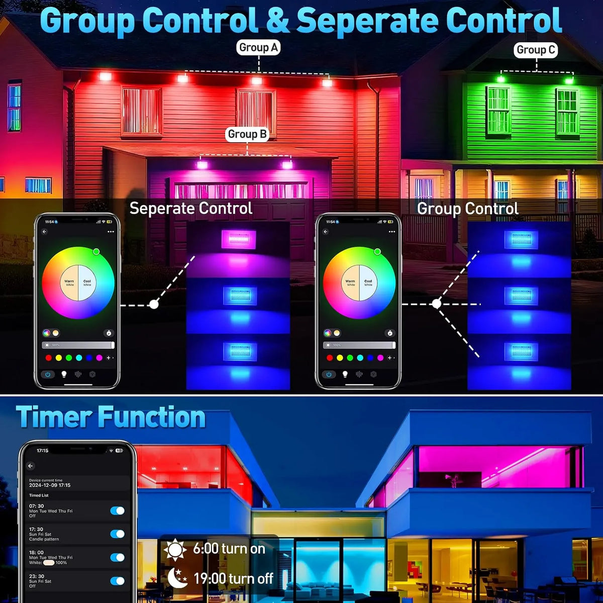 RGB LED Zunanji Reflektor 30 W, 4 Kosi