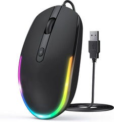 Seenda Žična Miška z RGB Osvetlitvijo 11.5 x 5.6 cm