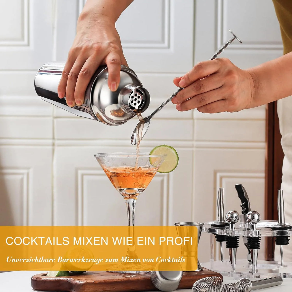 Set za Koktajle s Stojalom 750ml, 12 Kosov