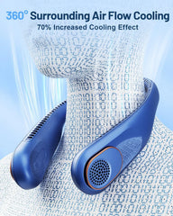 Shenzhen Aixiong Technology Prenosni Vratni Ventilator Modra