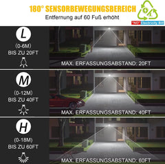 Solarna Zunanja LED Svetilka s Senzorjem Gibanja 35,6 x 13,7 x 21,1 cm