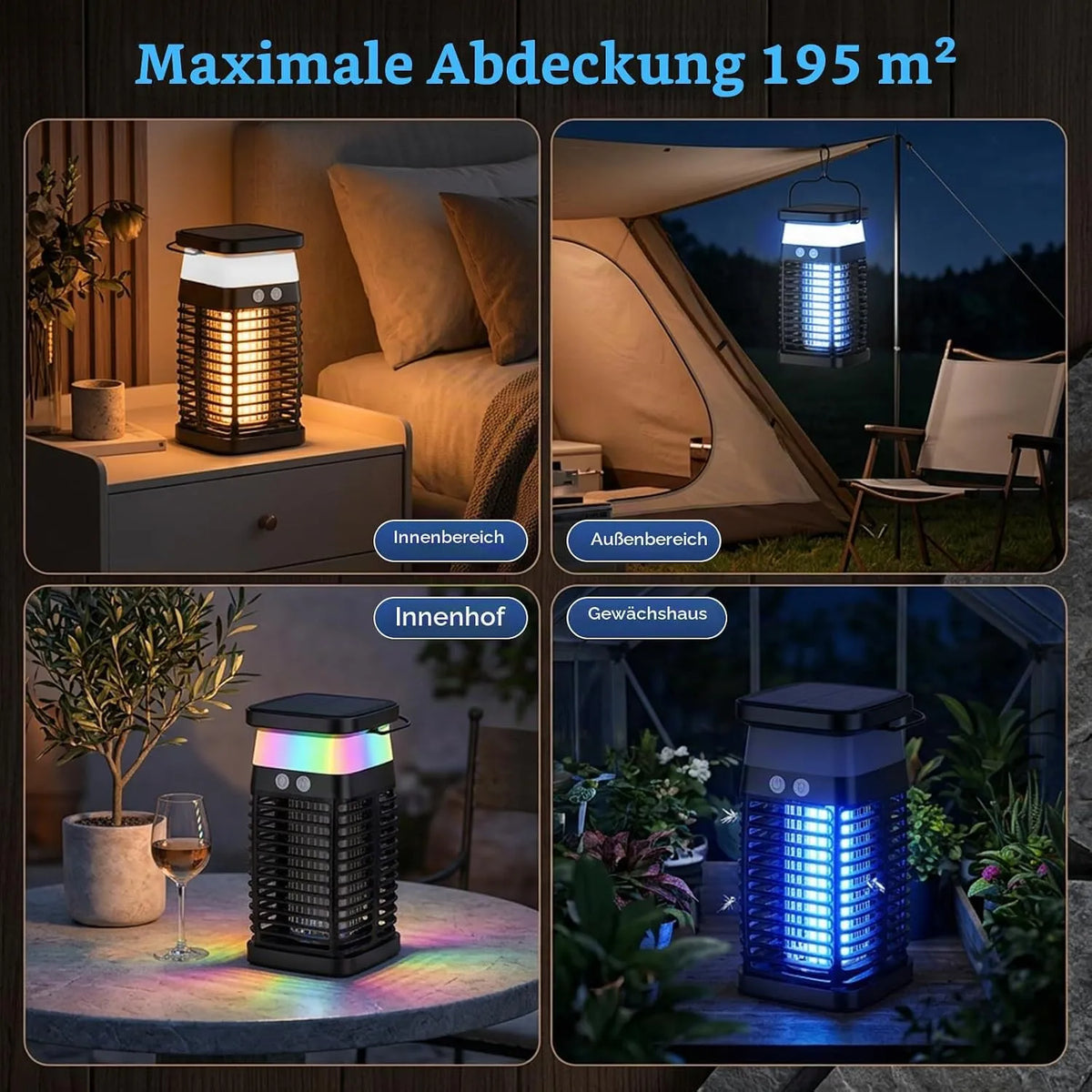 Solarni Električni Uničevalec Insektov in Komarjev 10 x 10 x 22 cm