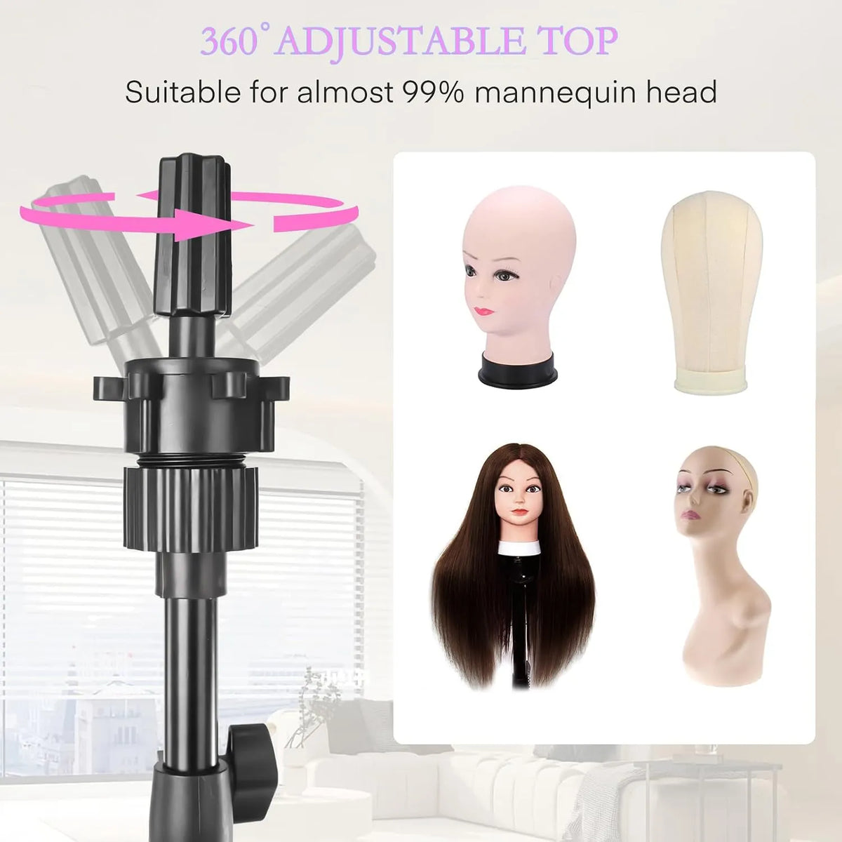 Stojalo za Lasulje in Manekenske Glave 50-160 cm
