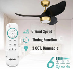 Stropni Ventilator z LED Lučjo in Daljincem 91.5 cm