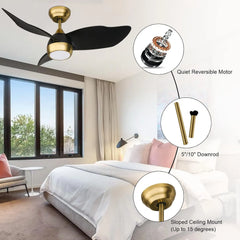 Stropni Ventilator z LED Lučjo in Daljincem 91.5 cm