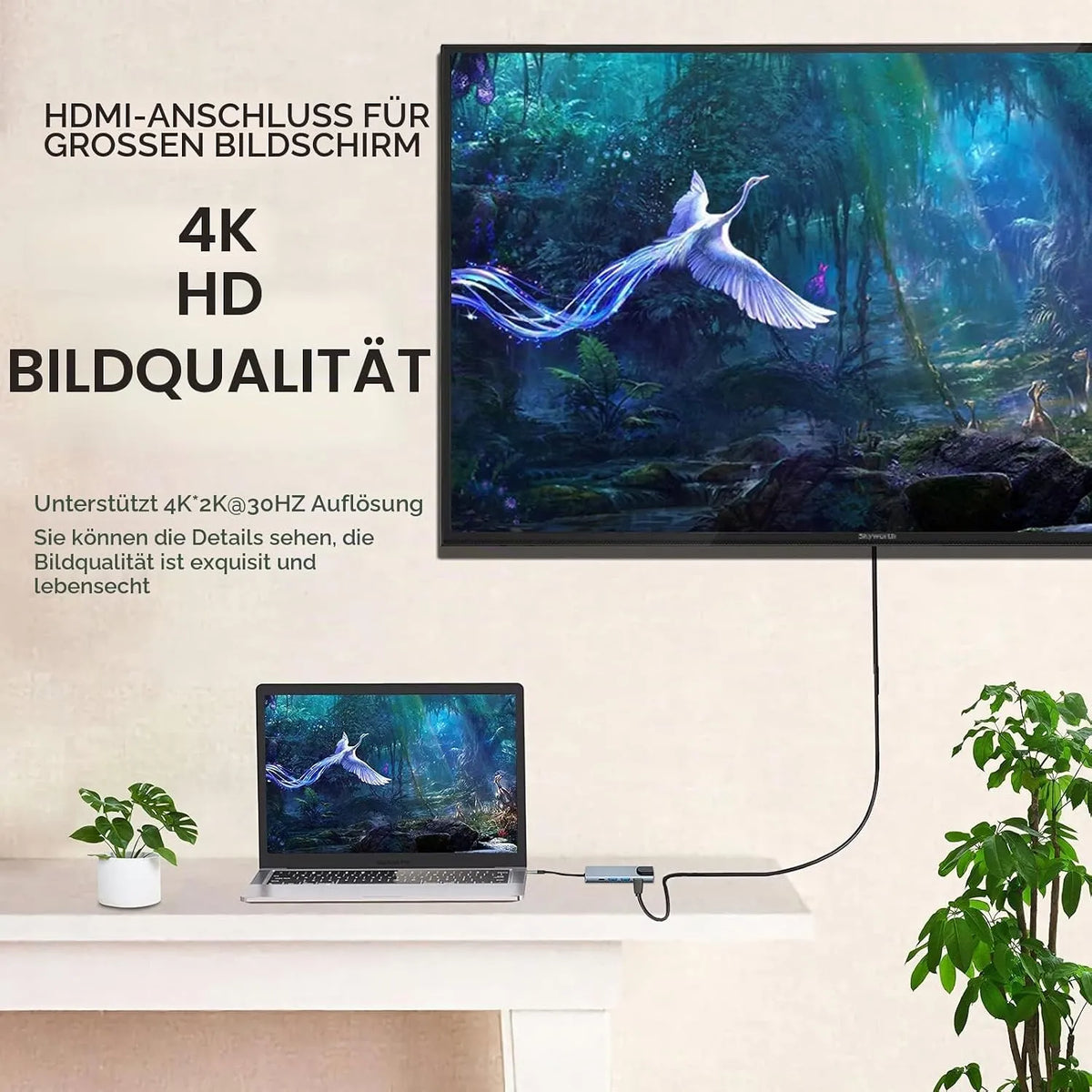 SZPACMATE USB C Razdelilnik za MacBook Pro/Air 10.3 x 3.3 x 1.1 cm