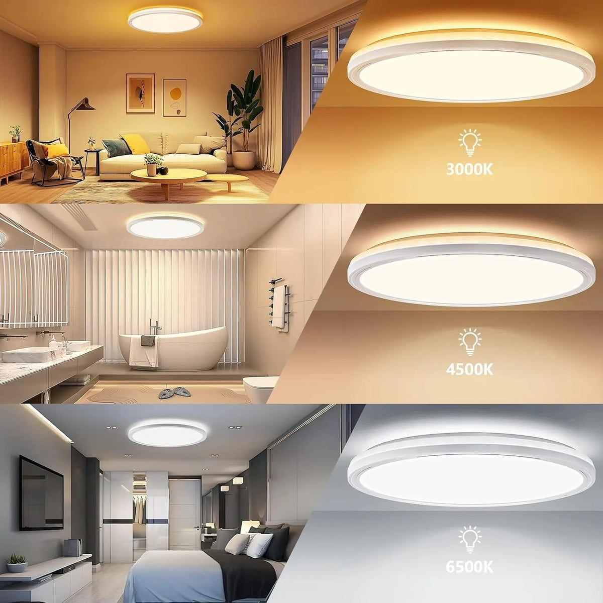 Taipow Zatemnilna LED Stropna Svetilka 30 cm