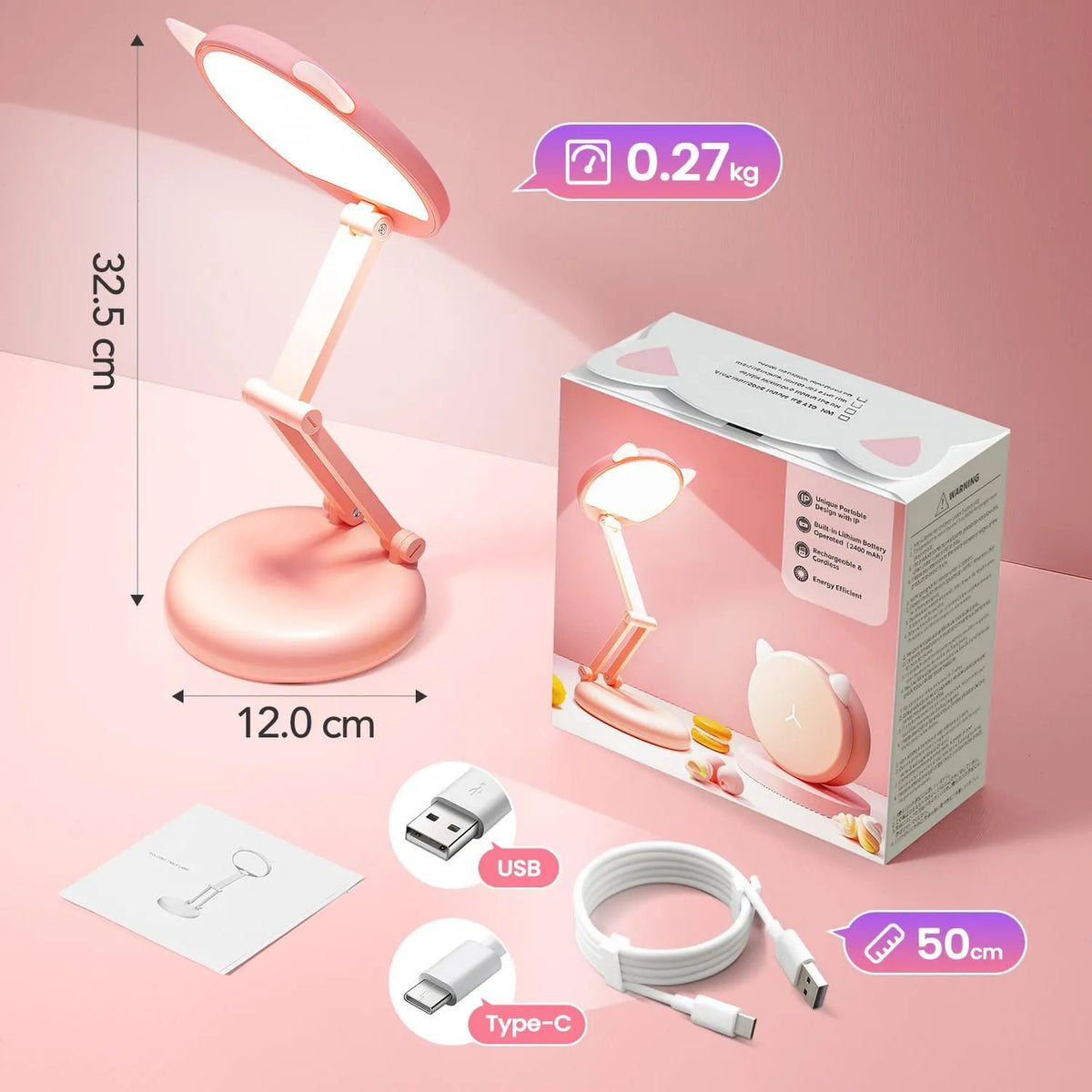 TK CO.,Ltd Otroška Namizna LED Svetilka 16 x 7 x 16 cm