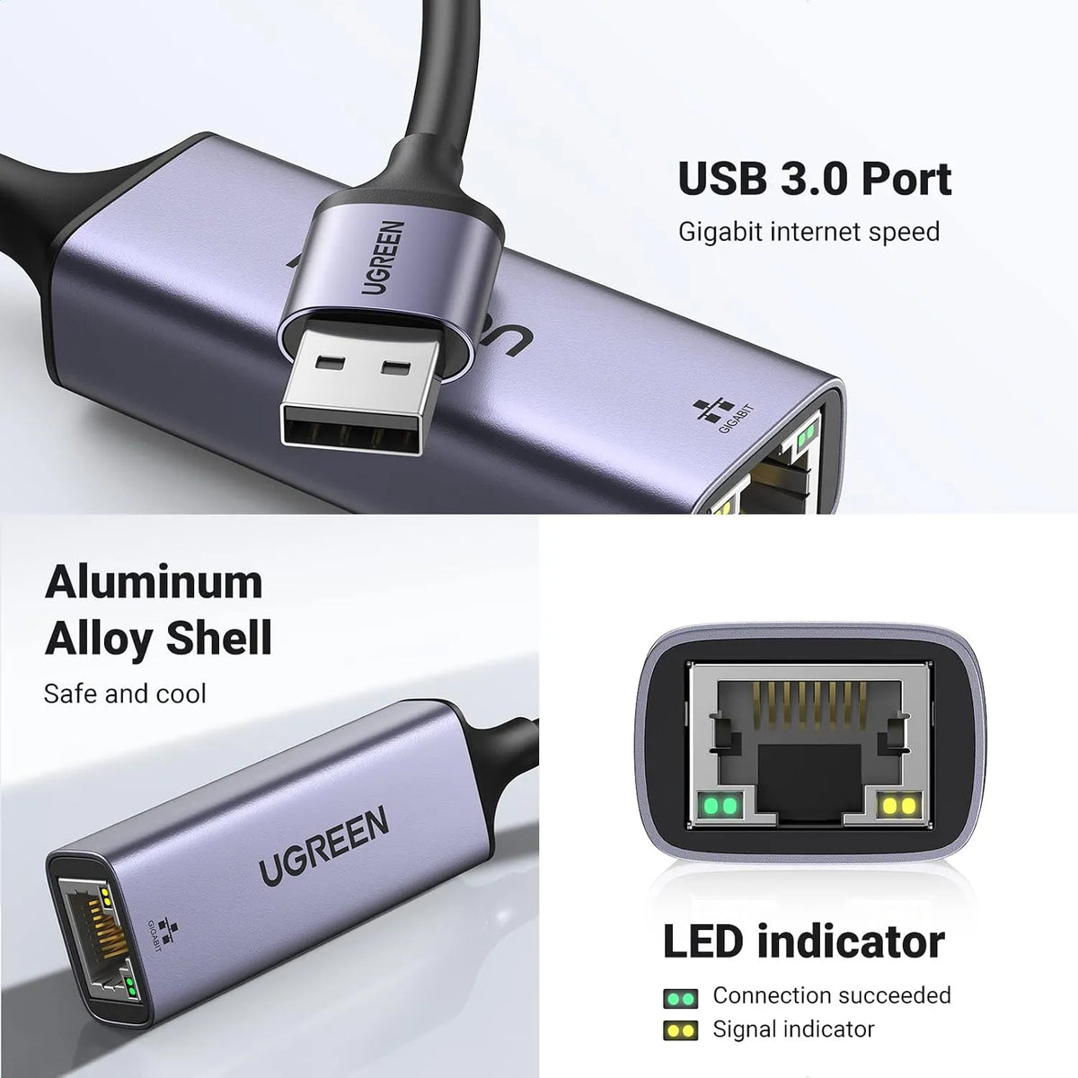 UGREEN USB v Ethernet Mrežni Adapter 1 Kos