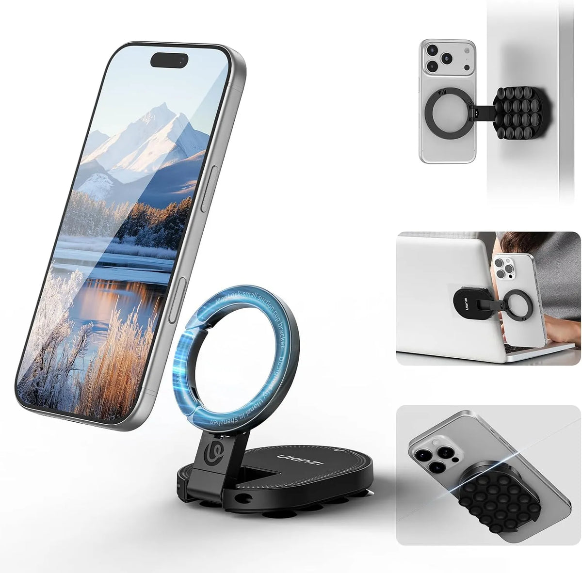 ULANZI Magnetno Držalo za Telefon s Priseski 8,5 x 5,9 x 1,6 cm