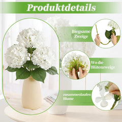 Umetne Cvetlice Hortenzije Bele 60 cm 3 Kosi
