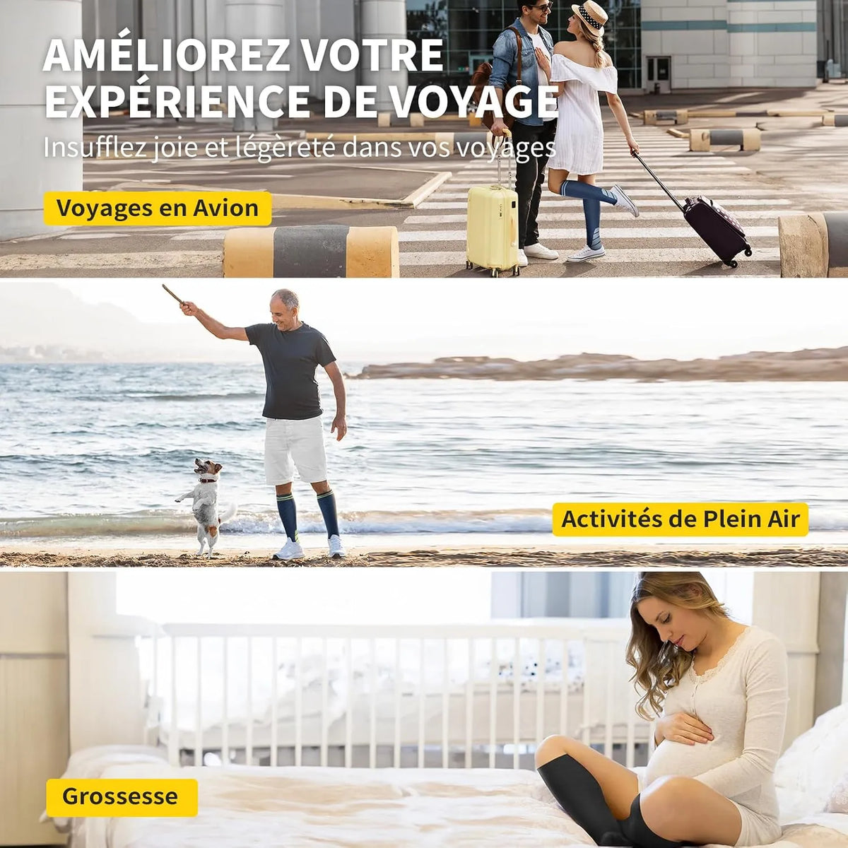 Unisex Kompresijske Nogavice 3 Pari