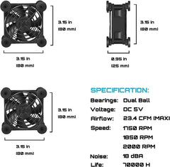 upHere Ventilator USB 8 cm