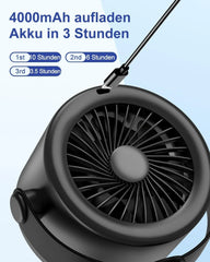 USB-C Polnilni Namizni Ventilator s Ščipalko 1x1x1 cm