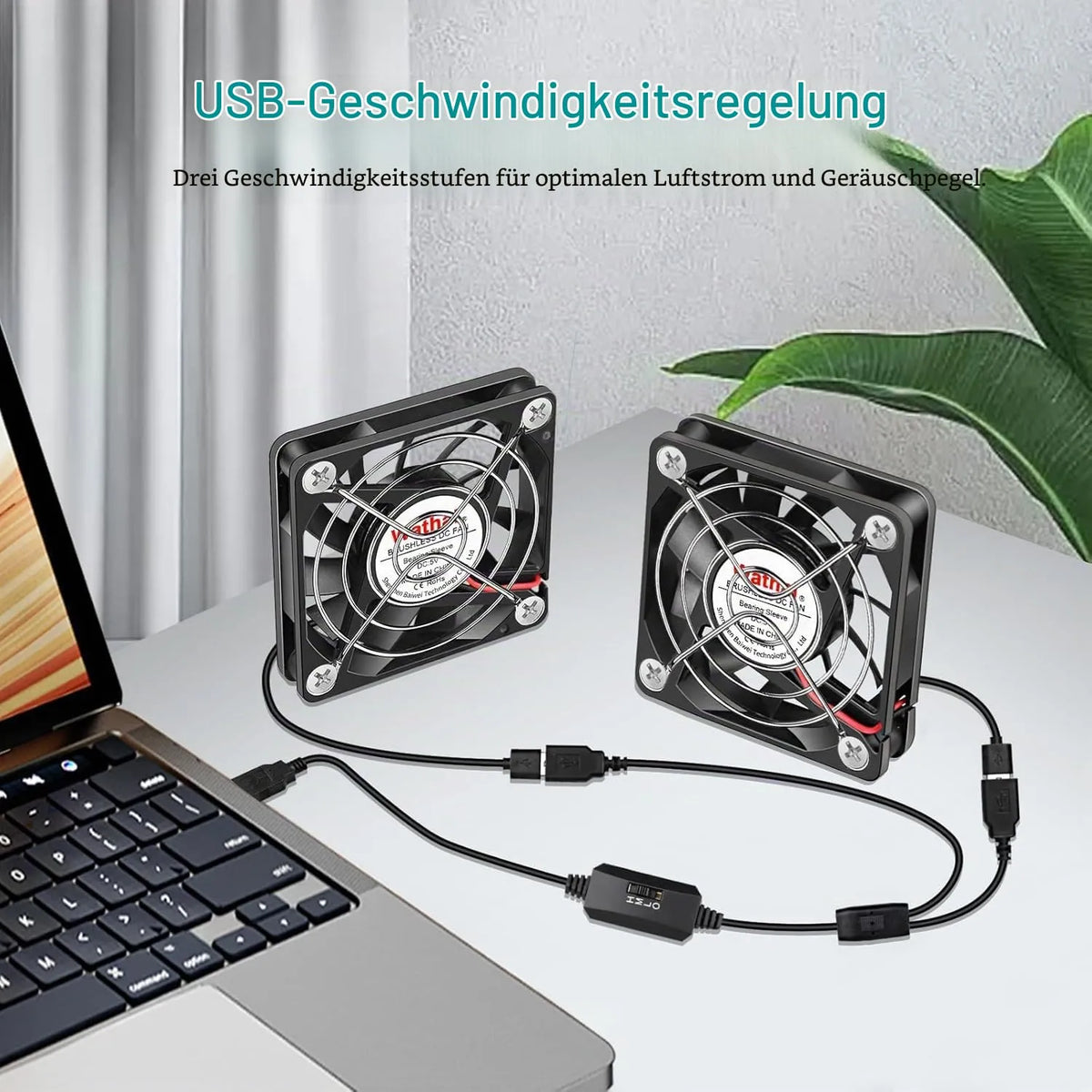 USB Ventilator za Hlajenje 6 x 1 cm 2 Kosa