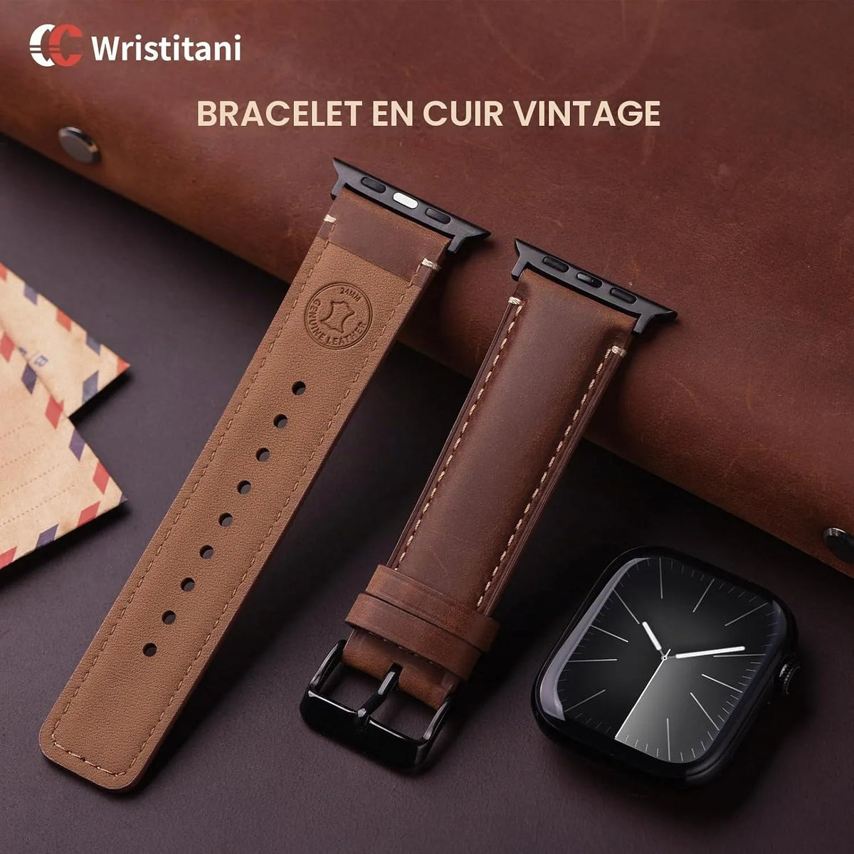 Usnjeni Pašček za Apple Watch za Zapestja 9–18 cm