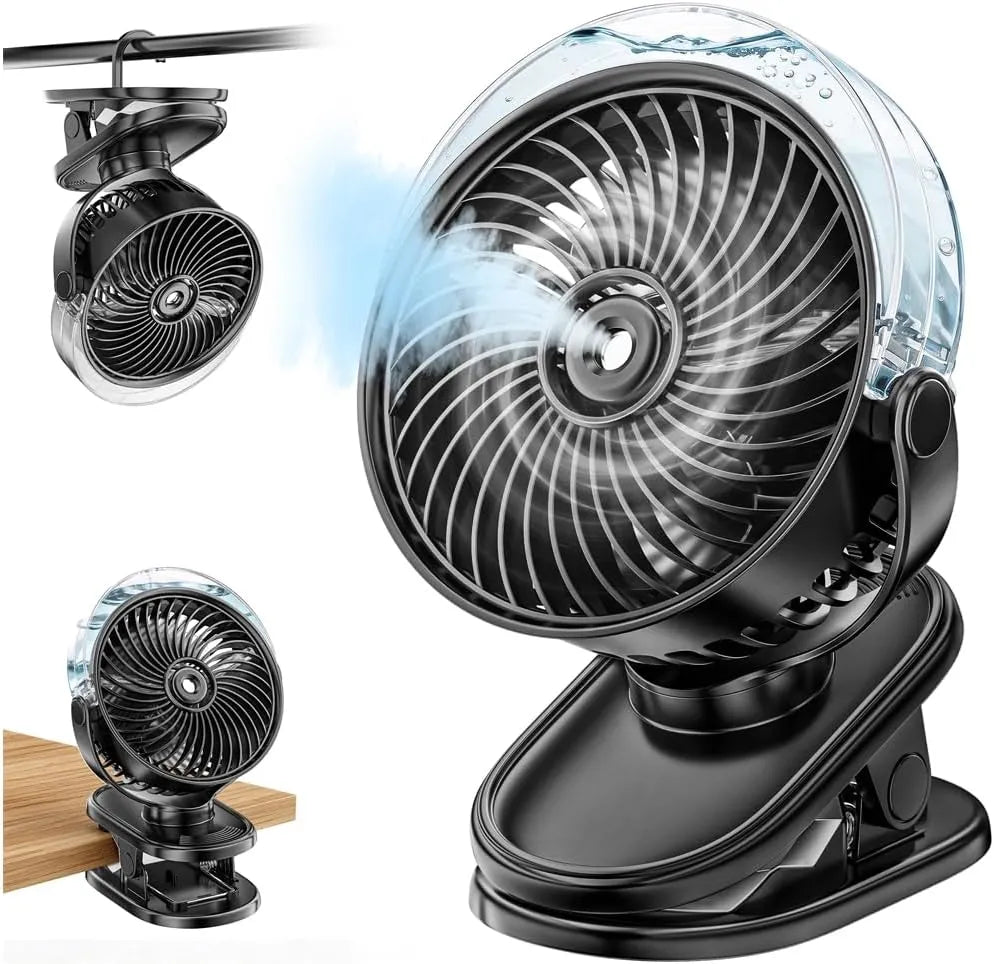Ventilator s Pršilnikom Vode in Baterijo 6000 mAh 1 Kos