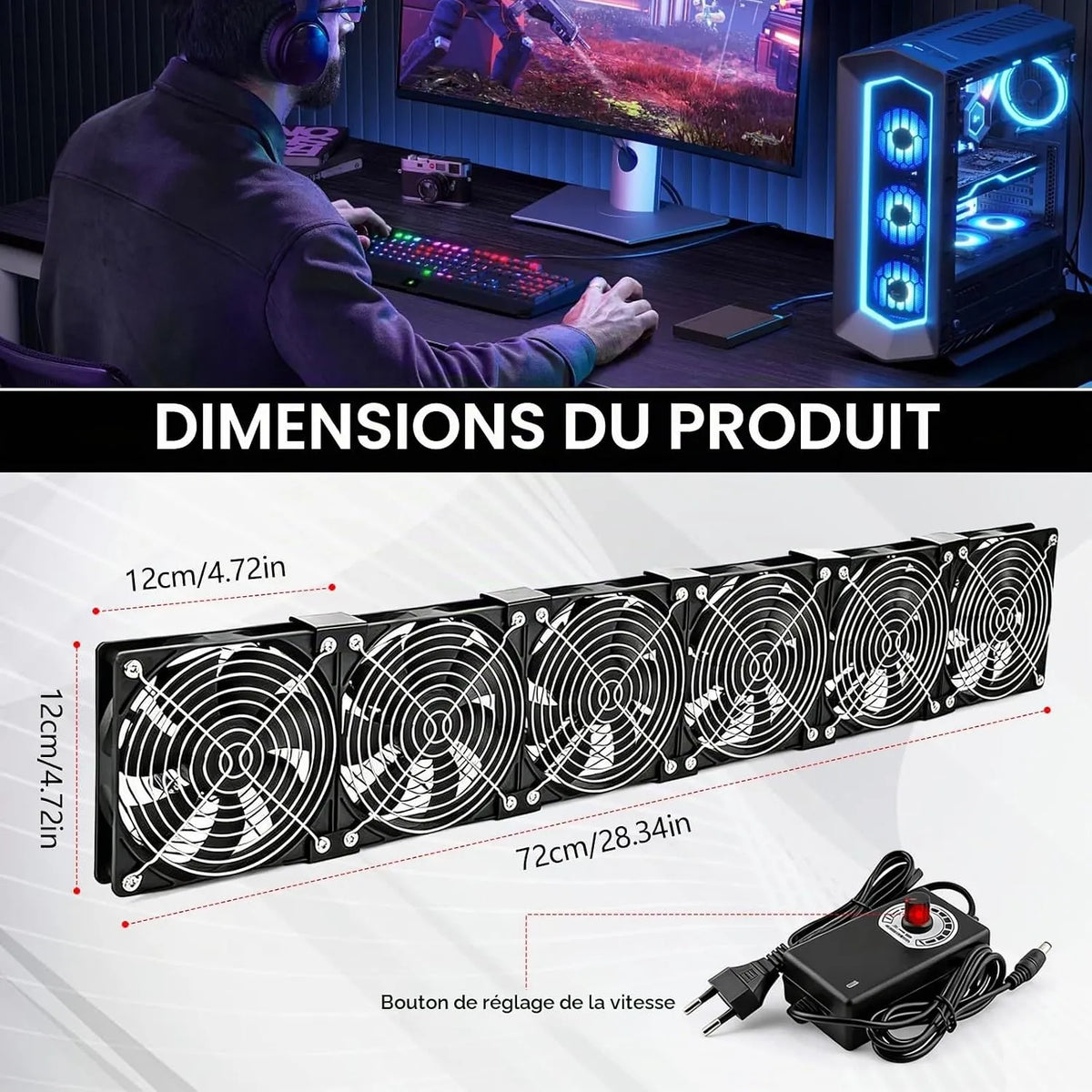 Ventilatorji Za Ohišje 120 mm Z Regulatorjem Hitrosti