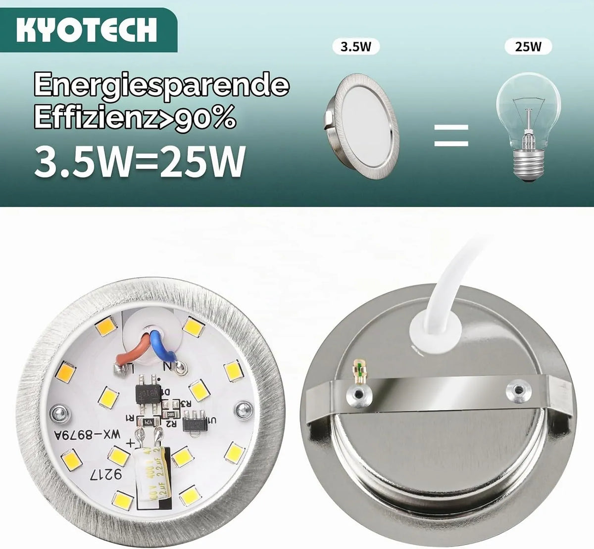 Vgradna LED Svetilka za Pohištvo 230 V 4 W 6,5 cm