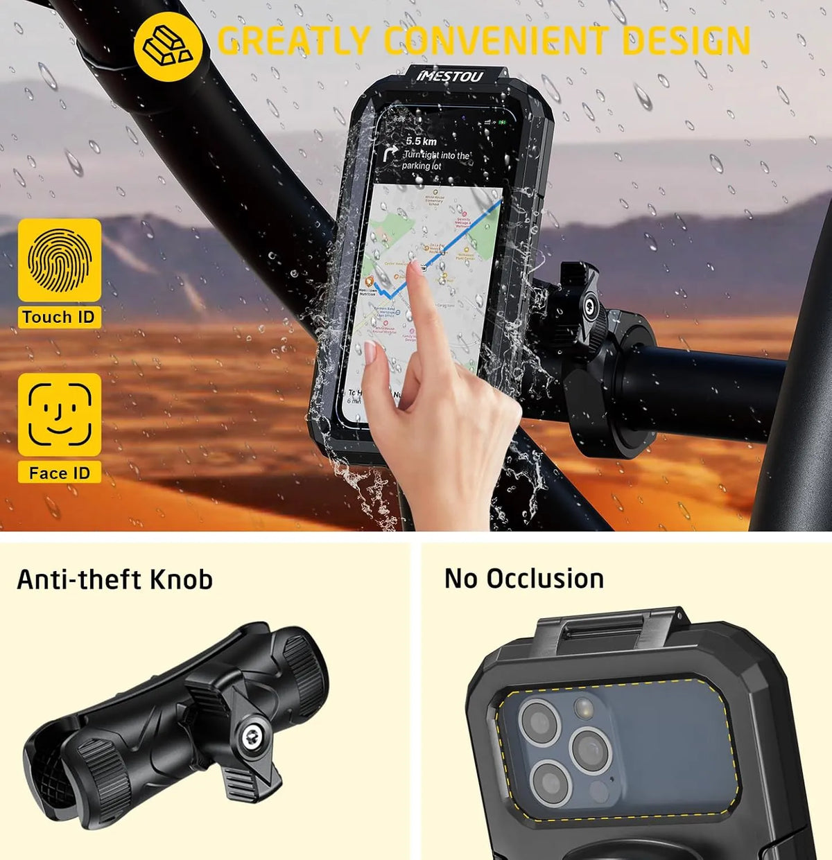 Vodoodporno Držalo za Telefon za ATV 17 x 8,5 x 1,5 cm