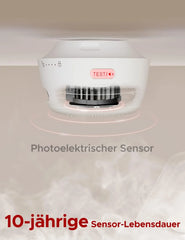 X-Sense Pametni Dimni Alarm s Fotoelektričnim Senzorjem in Zamenljivo Baterijo, 3 kosi