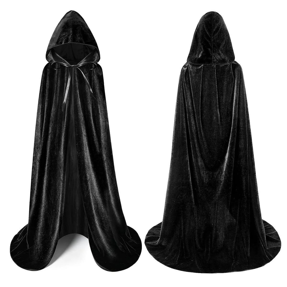 Žameten Vampirski Plašč s Kapuco 190 cm
