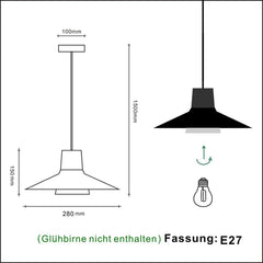 OUGLRES Vintage Viseča Svetilka z nastavljivo višino