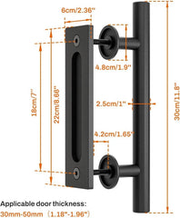 CCJH 30 cm komplet ročajev za drsna lesena vrata