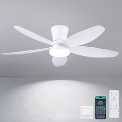 SURTIME beli stropni ventilator z lučjo in pametnim upravljanjem