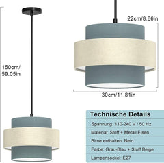 DEPULEY retro viseča svetilka s tkanim senčnikom in nastavljivo višino