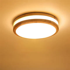 PHEASHINE LED stropna svetilka 30cm, 24 W leseni dizajn