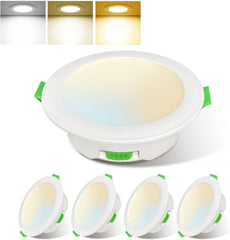 4x SWEIER 115 mm LED vgradni reflektor s 3 barvnimi temparaturami