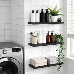 3x FREEAMG lesena stenska polica 40×15cm