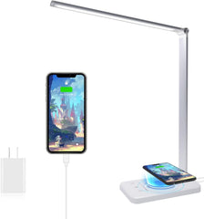 LED namizna svetilka z brezžičnim polnjenjem in USB priključkom