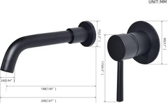 PHASAT stenska medeninasta armatura za umivalnik z 360° vrtljivim izlivom