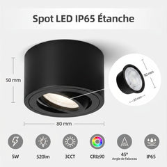 MEGA LUMEN LED nadgradni stropni spot - 8×5 cm