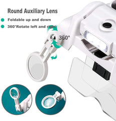 Prostoročna povečevalna očala z 3 LED lučkami - 14x povečava