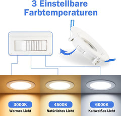 HEROMIND Komplet 6 ultra ploskih vgradnih zatemnljivih LED reflektorjev