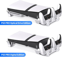 XINGEEEK PS5 Pro/PS5 Slim hladilno stojalo z polnilno postajo za kontrolerje
