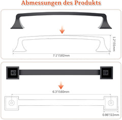 10x FURNIWARE 160 mm črni ročaji za omarice