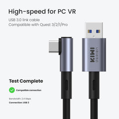 3‑metrski povezovalni kabel za Quest 3S/3/2/1/Pro in Pico 4, USB 3.0 z nastavkom za pripenjanje