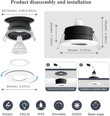 6x 5W 6000K SWEIER LED Vgradni Reflektorji 5W 6000K