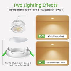 6x ALUSSO 85 mm LED vgradni stropni reflektor - 6 W