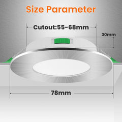 6x ALUSSO 78mm vgradni LED reflektorji