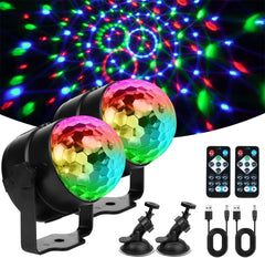 2x URAQT LED disco krogla z daljincem in priseskom