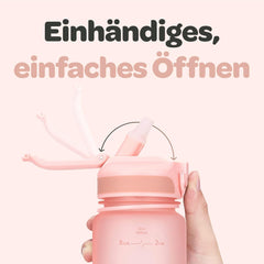 HYDRACY Steklenica Za Vodo S Slamico In Časovnimi Oznakami - 1 L