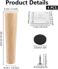 AKOLAFE 4-delni set lesenih nog za pohištvo 20cm (hrast)